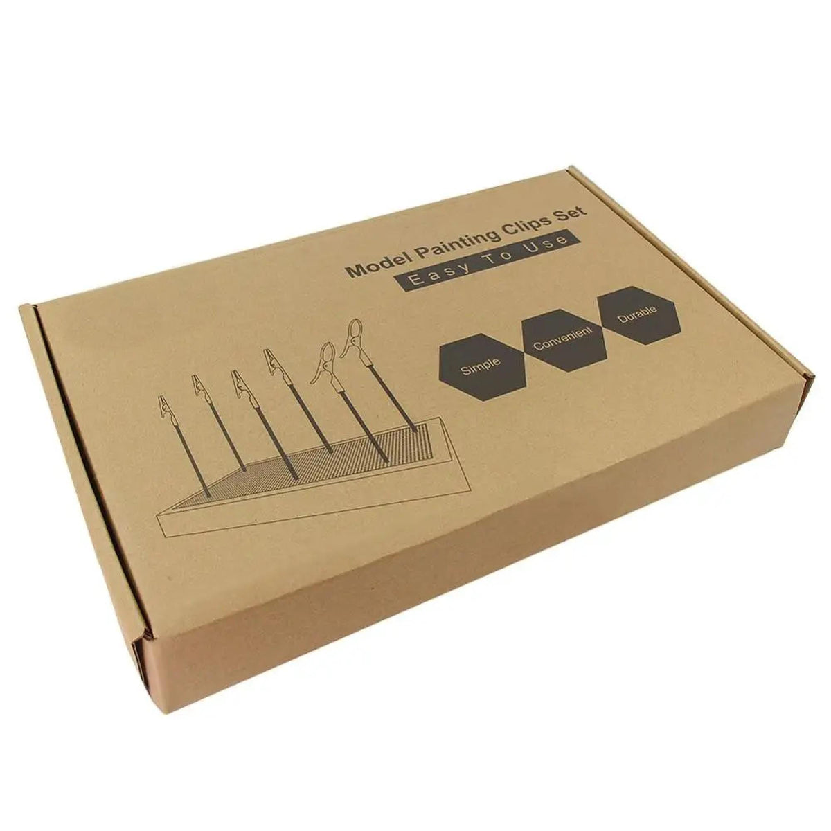 25 Bamboo Alligator Clips Painting Stand Base Model Tool Set