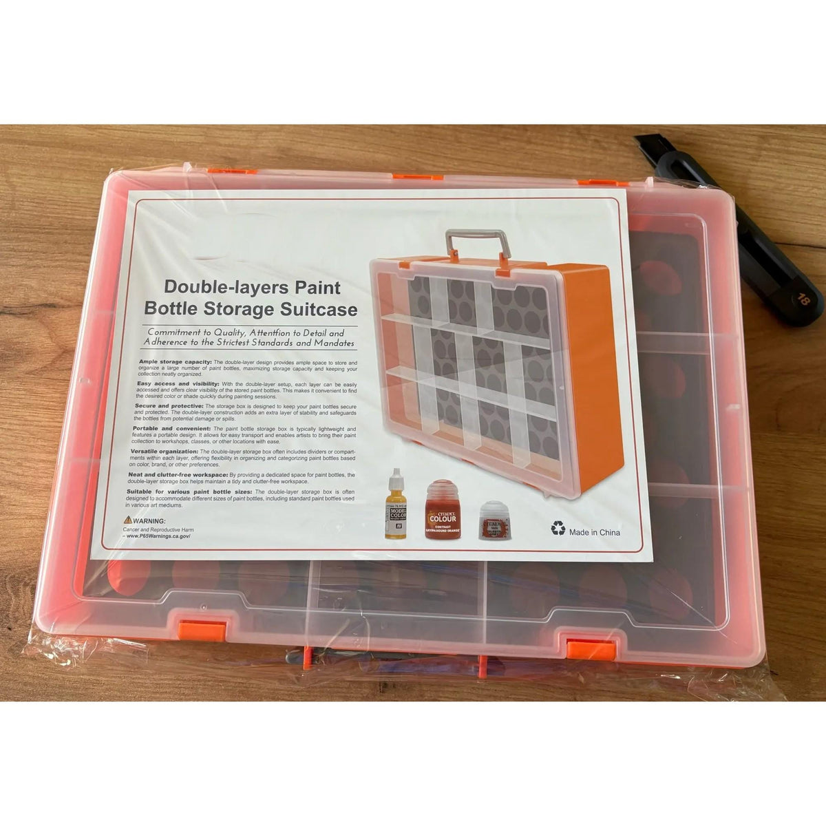Dual Layer Model Paint Bottle Storage Case Organizer Carrying Suitcase Portable Holder