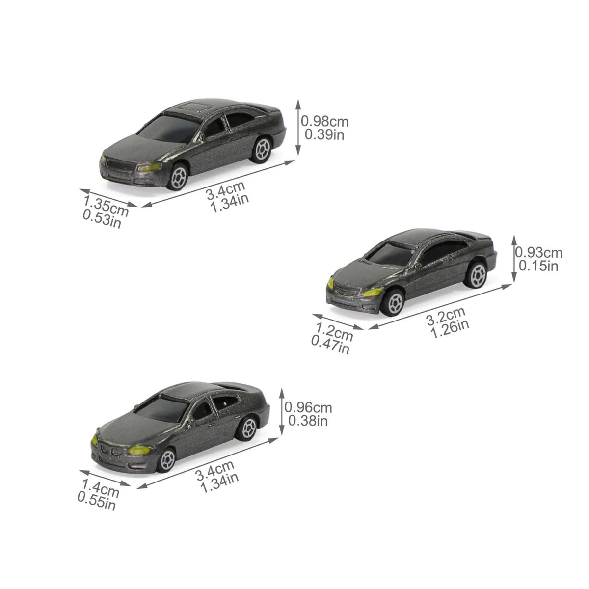 50pcs N Scale 1:160 Mini Model Cars Train Layout Plastic Vehicles Set