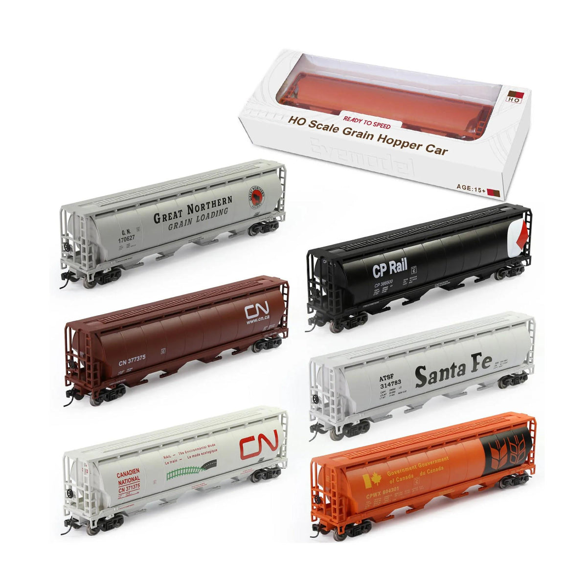 HO Scale 1:87 Grain Hopper Wagon 4-Bay Covered Freight Train Car Railway Model