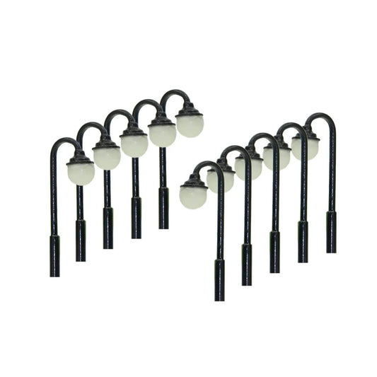 10pcs Z Scale 1:200 Model Railway Lamp Post Street Lights Warm White LEDs