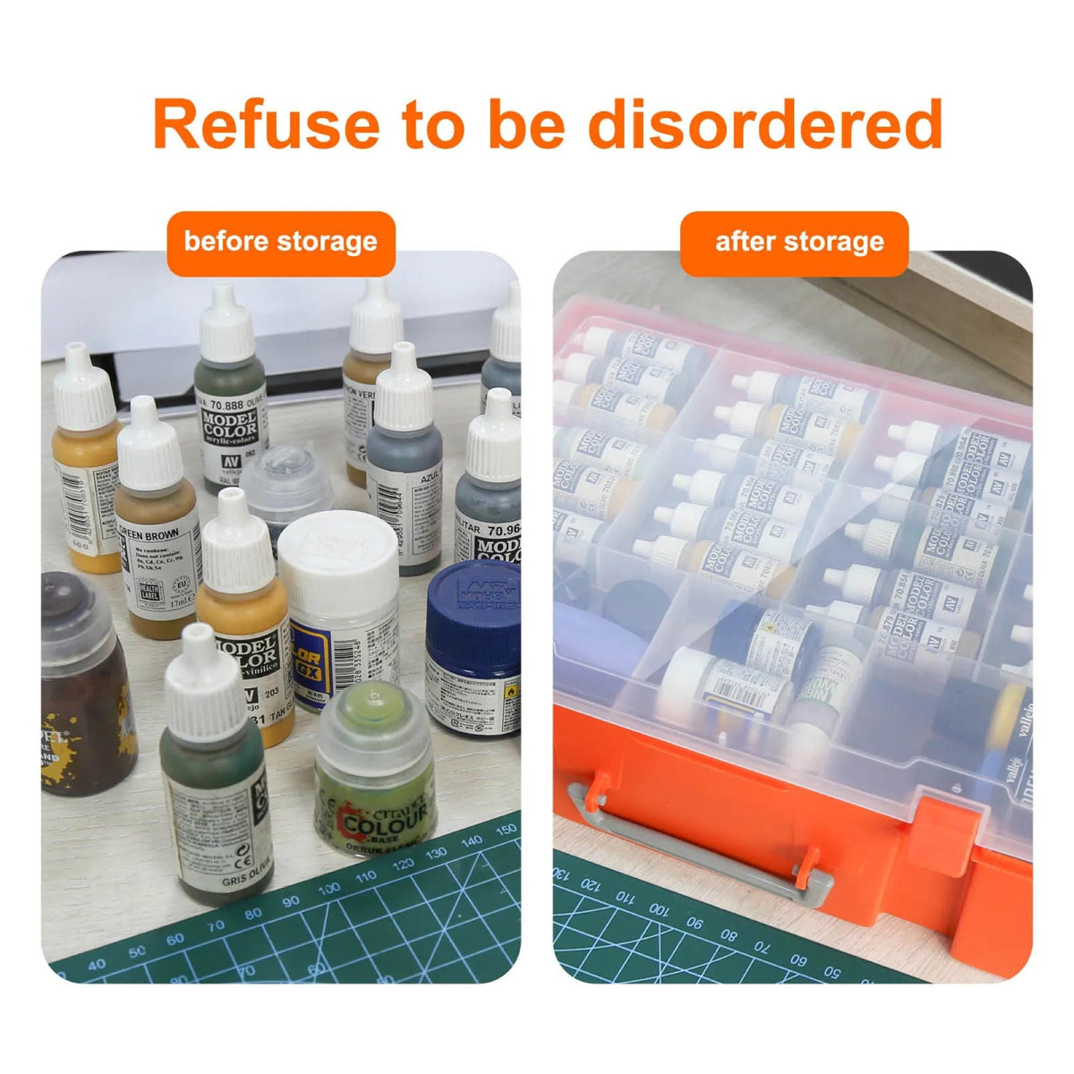 Dual Layer Model Paint Bottle Storage Case Organizer Carrying Suitcase Portable Holder