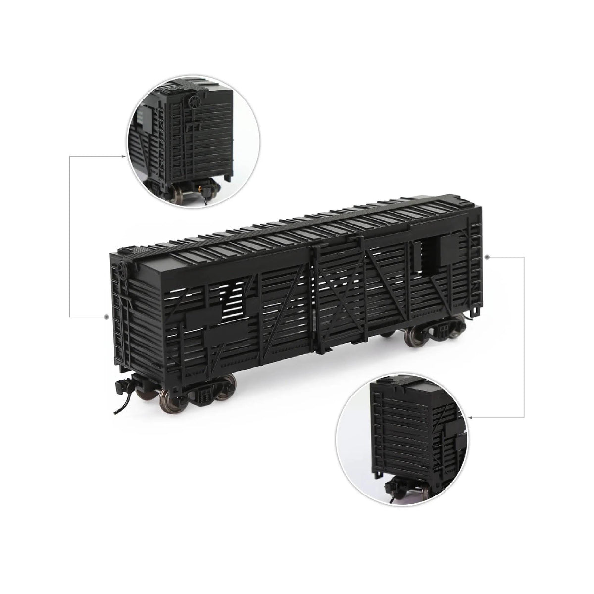 HO Scale 1:87 40ft Stock Car Cattle Wagon Painted Unlettered Freight Train Model