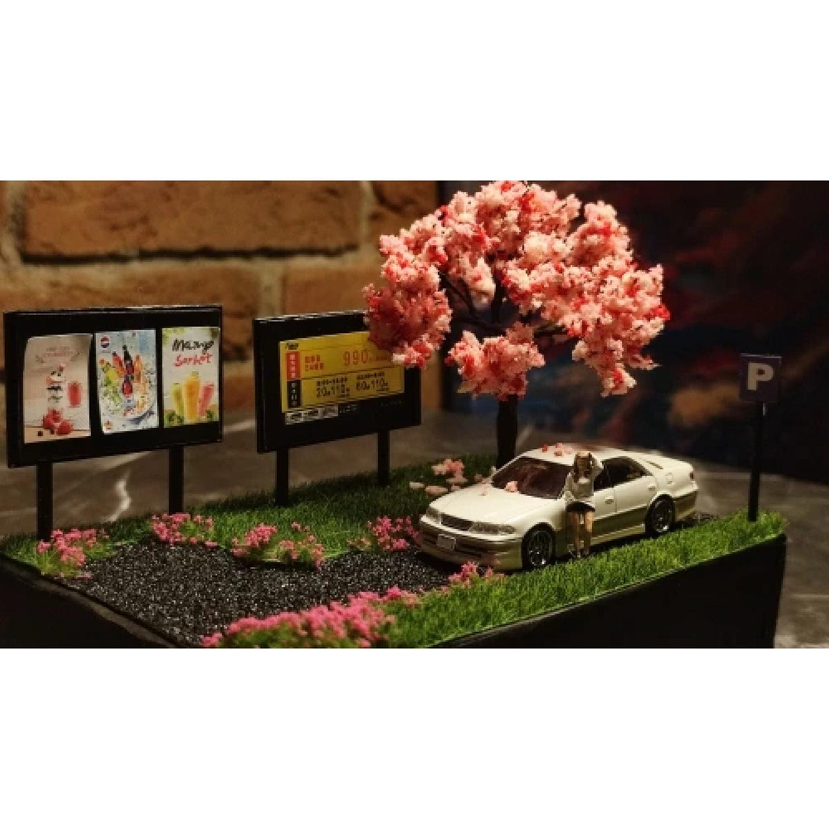 Miniature Cherry Blossom Tree: Wire Sakura Model for Diorama, Dollhouse