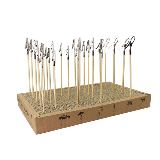25 Bamboo Alligator Clips Painting Stand Base Model Tool Set
