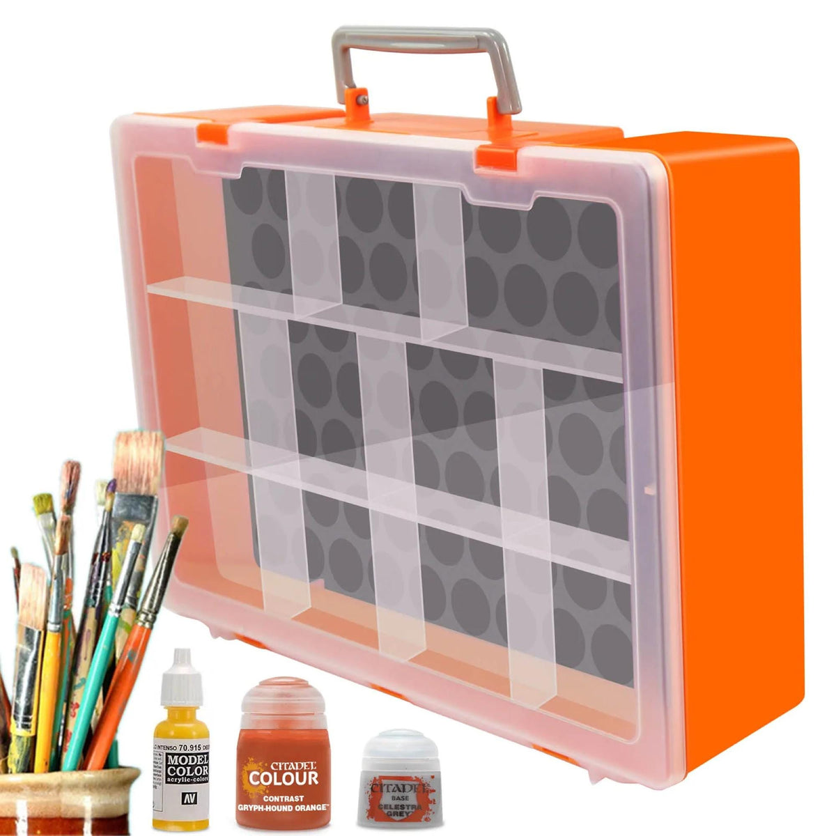 Dual Layer Model Paint Bottle Storage Case Organizer Carrying Suitcase Portable Holder