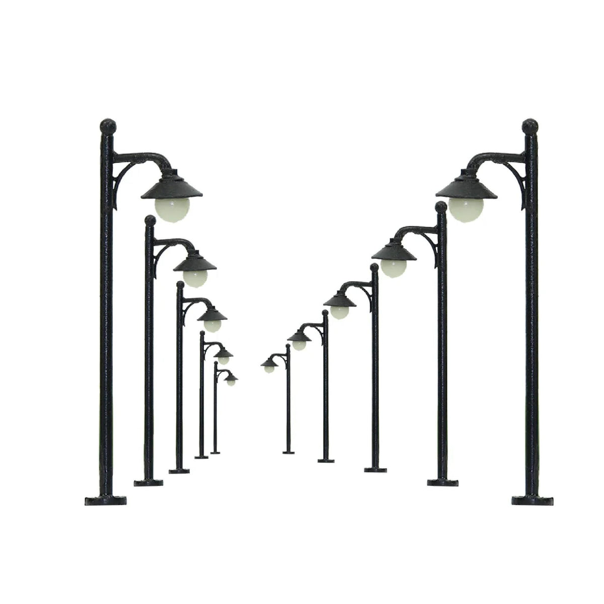10pcs N Scale Street Lamp Posts 1:160 Warm LED Model Train Layout Lights