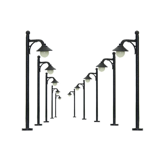 10pcs N Scale Street Lamp Posts 1:160 Warm LED Model Train Layout Lights