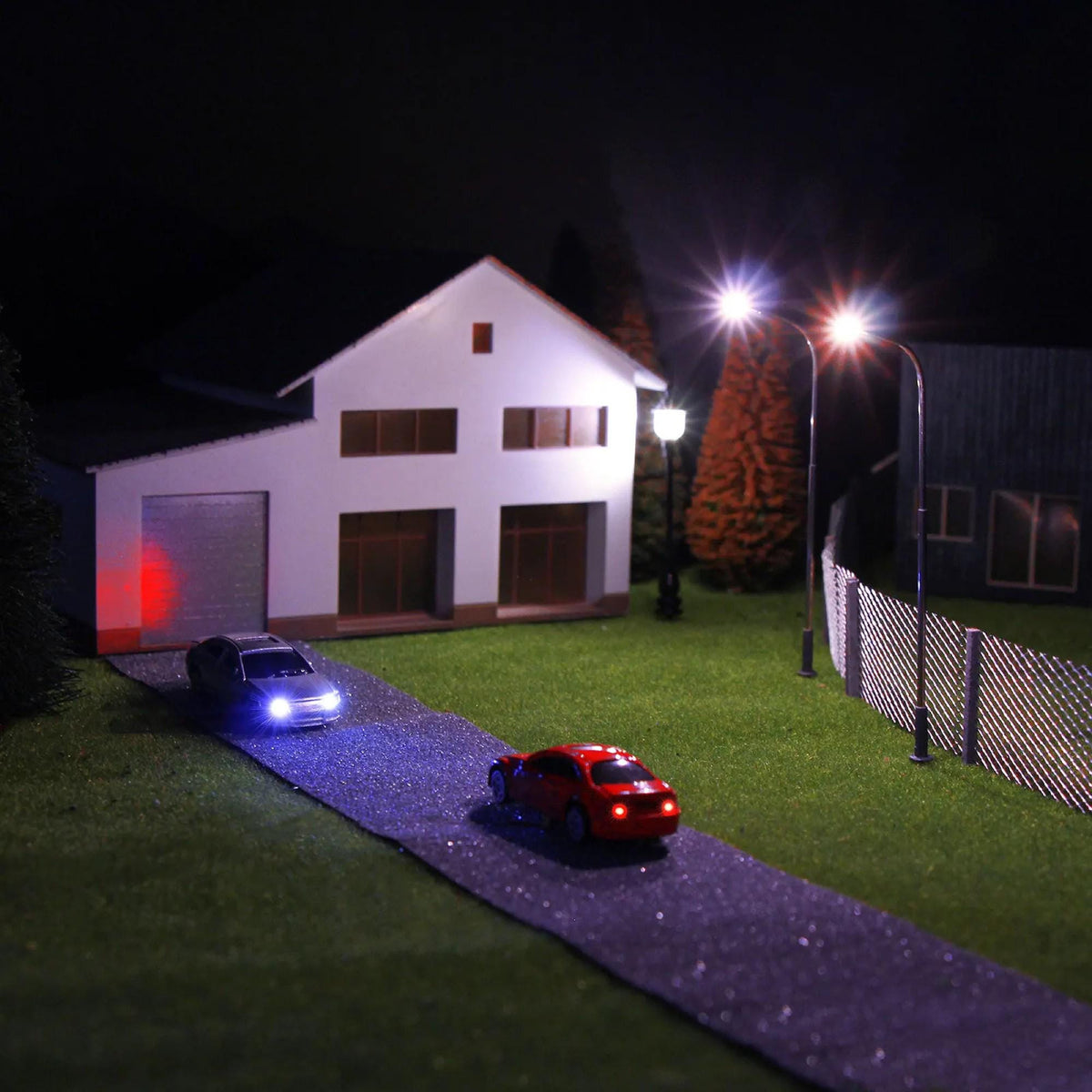 4pcs N Scale 1:160 Lighted Model Cars Head Rear Lights 12V Train Layout