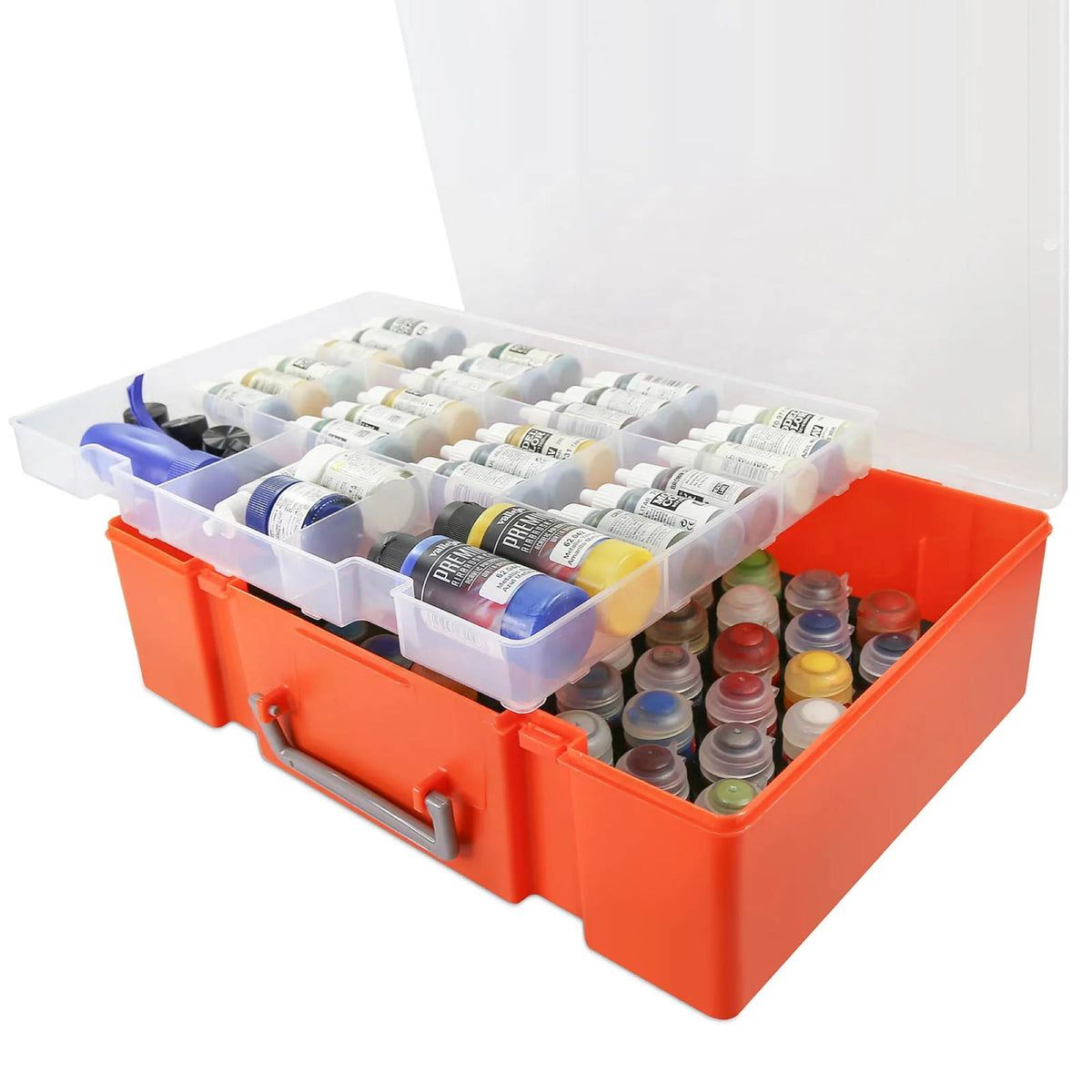 Dual Layer Model Paint Bottle Storage Case Organizer Carrying Suitcase Portable Holder